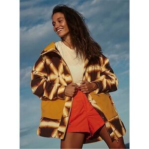 NWT SZ L Free People Movement Singin' In The Rain Printed Packable Jacket